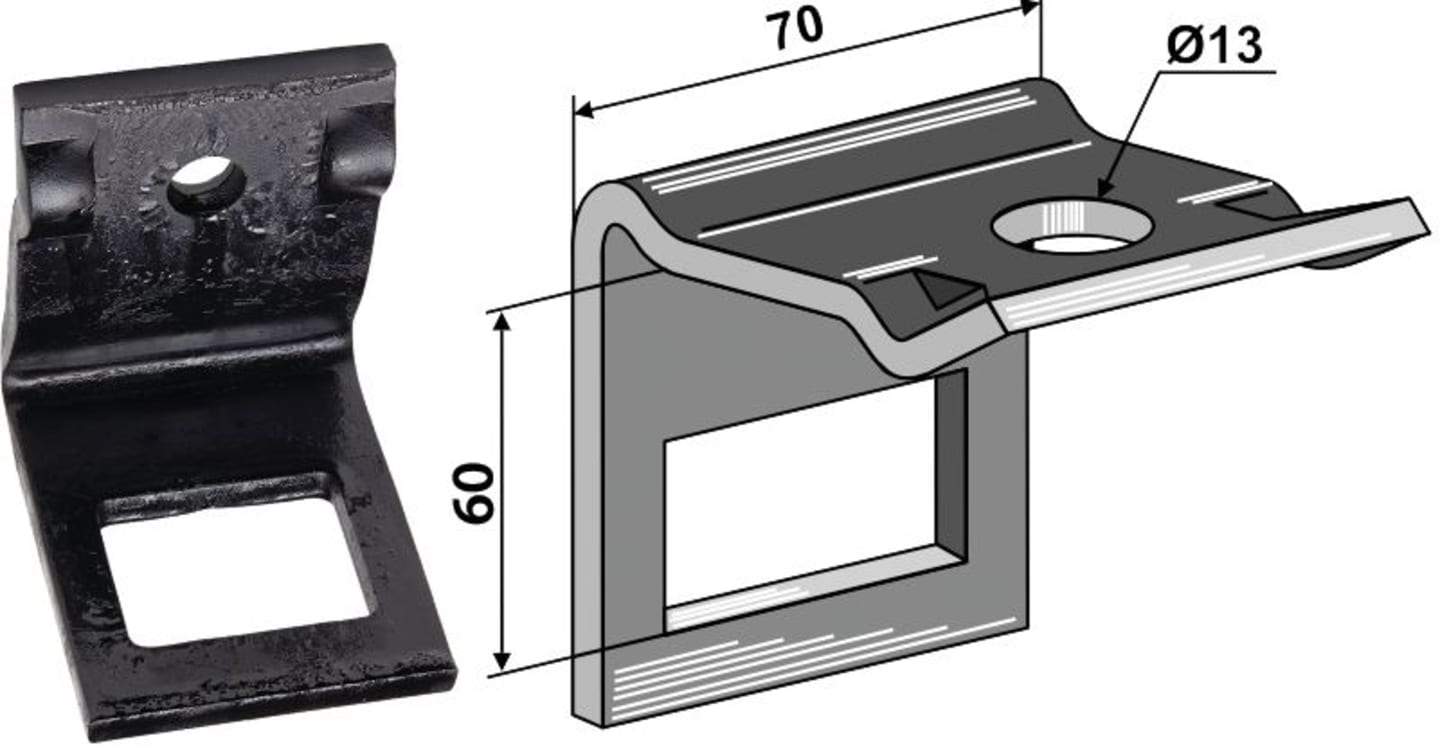 Industriehof® Zinkenhalter "D" für Kultizinken 45 x 10 mm, Passender Rahmen 50 x 50 mm für Dal-Bo, 1.HH17-3621