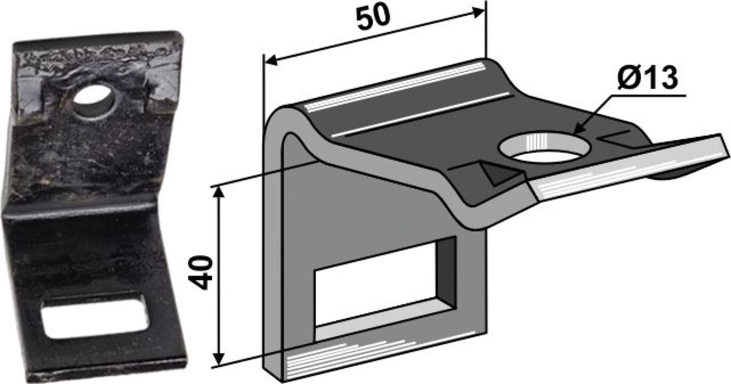 Industriehof® Zinkenhalter "D" für Federzinken 32 x 12 mm, Passender Rahmen 50 x 30 mm für universal, 1.HH17-3123