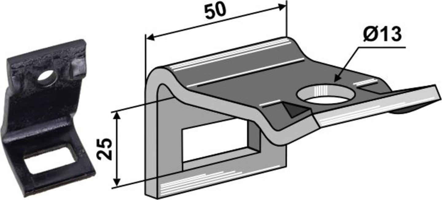 Industriehof® Zinkenhalter "D" für Kultizinken 32 x 10 mm, Passender Rahmen 50 x 15 mm für Amazone/BBG, 1.HH17-3103