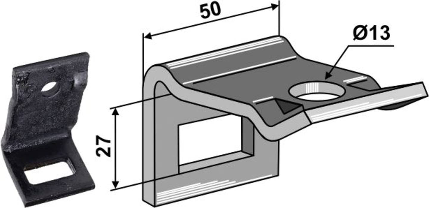 Industriehof® Zinkenhalter "D" für Federzinken 32 x 12 mm, Passender Rahmen 50 x 15 mm für universal, 1.HH17-3105