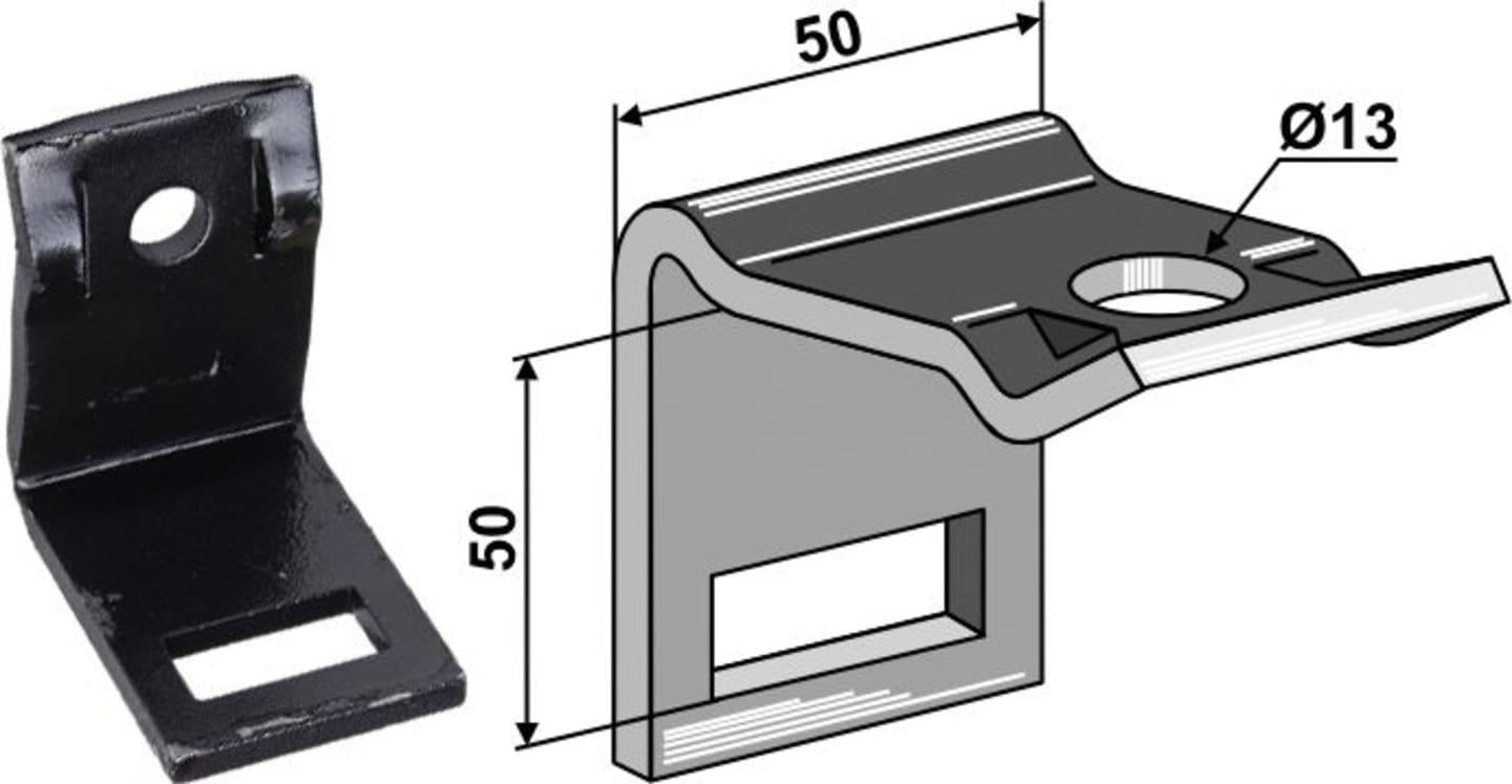 Industriehof® Zinkenhalter "D" für Federzinken 32 x 10 mm, Passender Rahmen 40 x 40 mm für universal, 1.HH17-3413