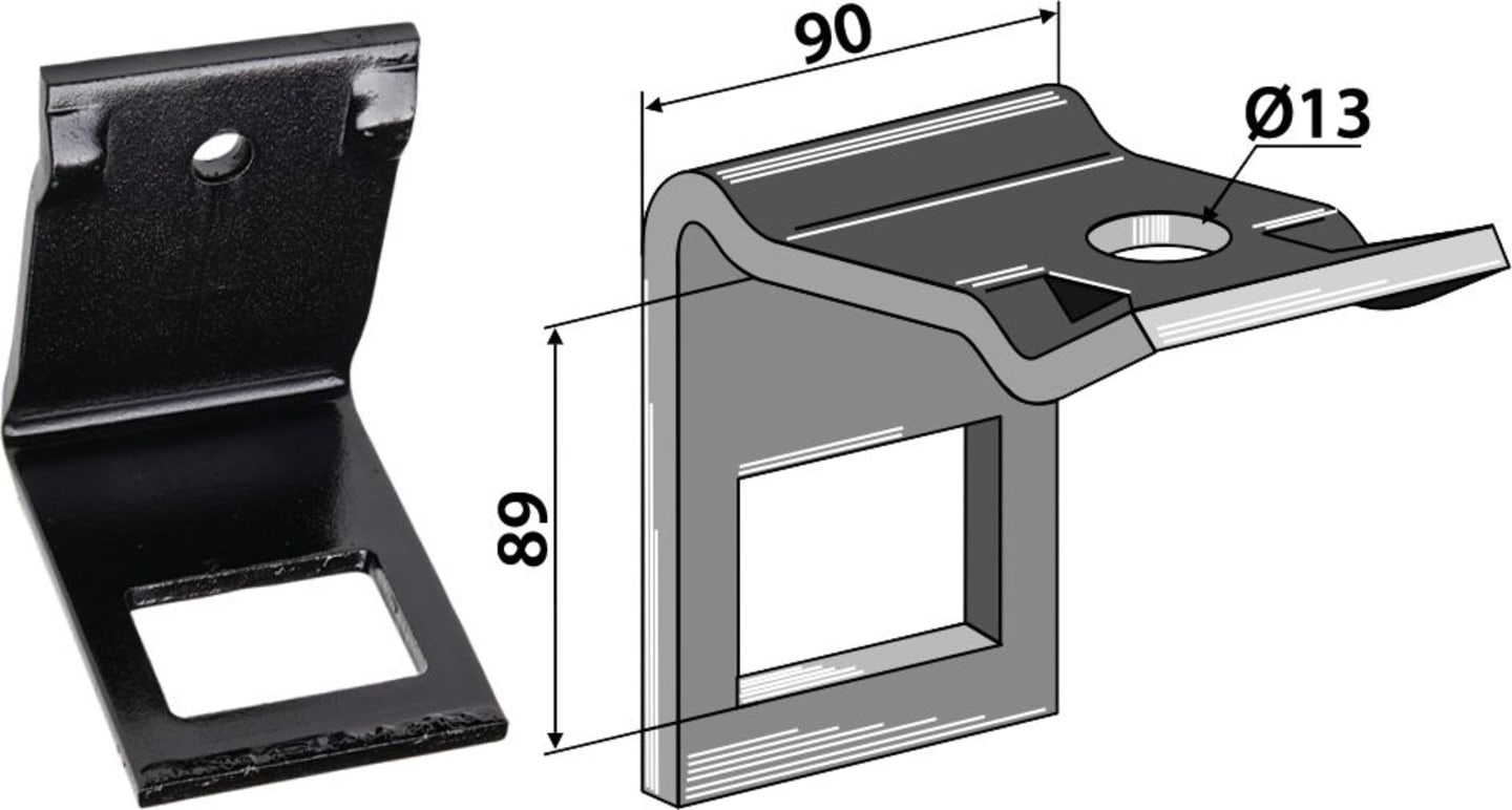 Industriehof® Zinkenhalter "D" für Federzinken 60 x 10 mm, Passender Rahmen 80 x 80 mm für universal, 1.HH17-3930