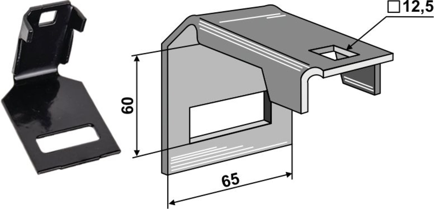 Industriehof® Zinkenhalter "A" für Kultizinken 45 x 10 mm, Passender Rahmen 50 x 50 mm für Dal-Bo, Väderstad, 1.HH998