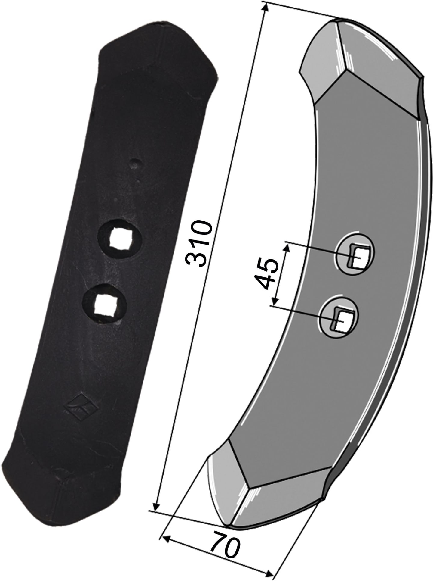 Industriehof® Schmalschar 310 x 70 mm, für Schwergrubberstiel Väderstad, 101.VAD-12