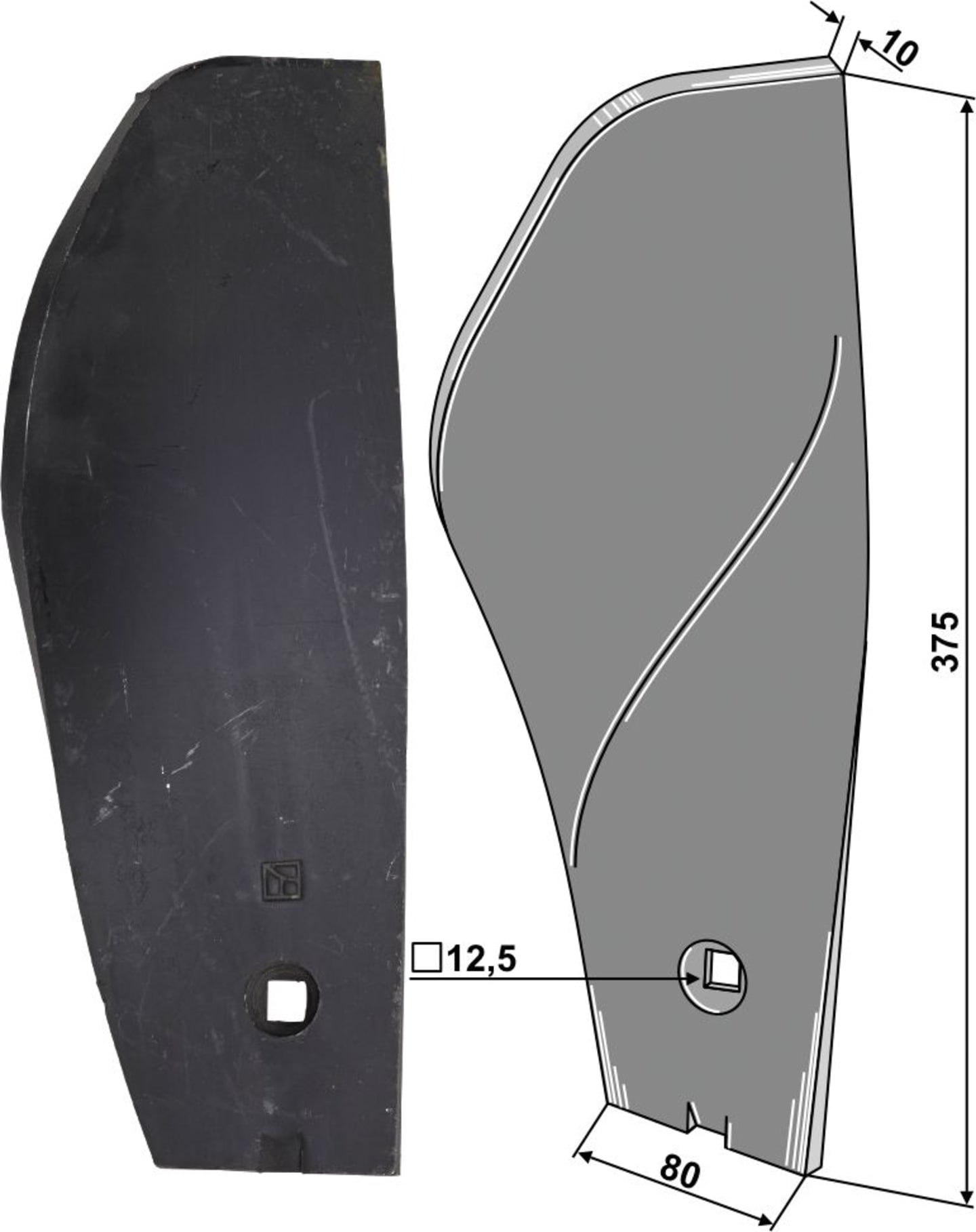 Industriehof® Randleitblech links/rechts 375 x 80 x 10 mm für Väderstad