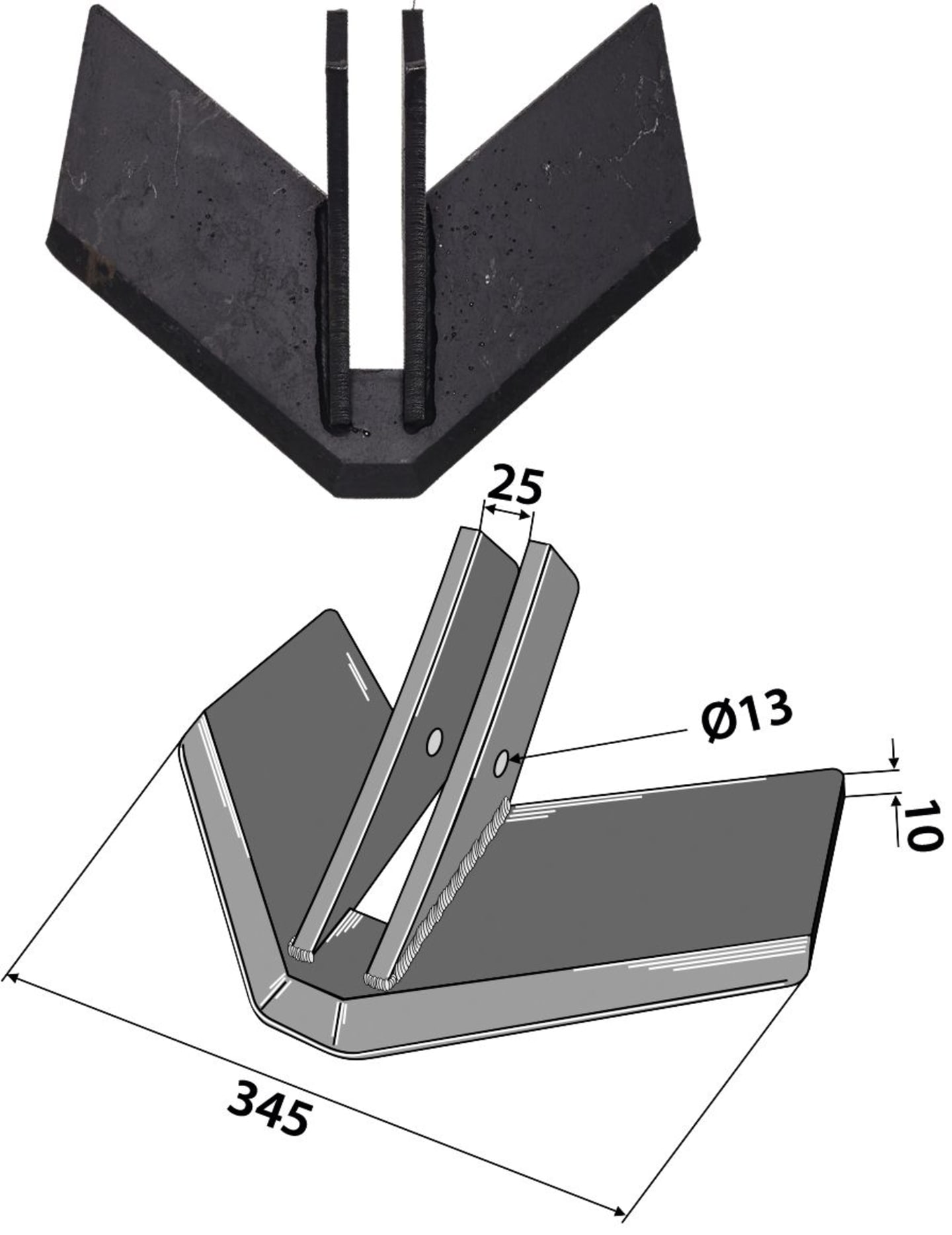 Industriehof® Flügelschar 345 mm für Köckerling Topmix, 101.IND-748