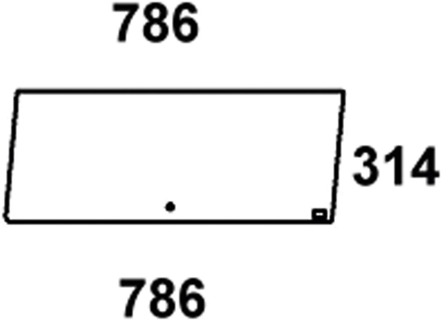 Türscheibe, klar, vorn oben, für Case IH 433, 533, 633, 733, 833, 933, Kabine Silent S3