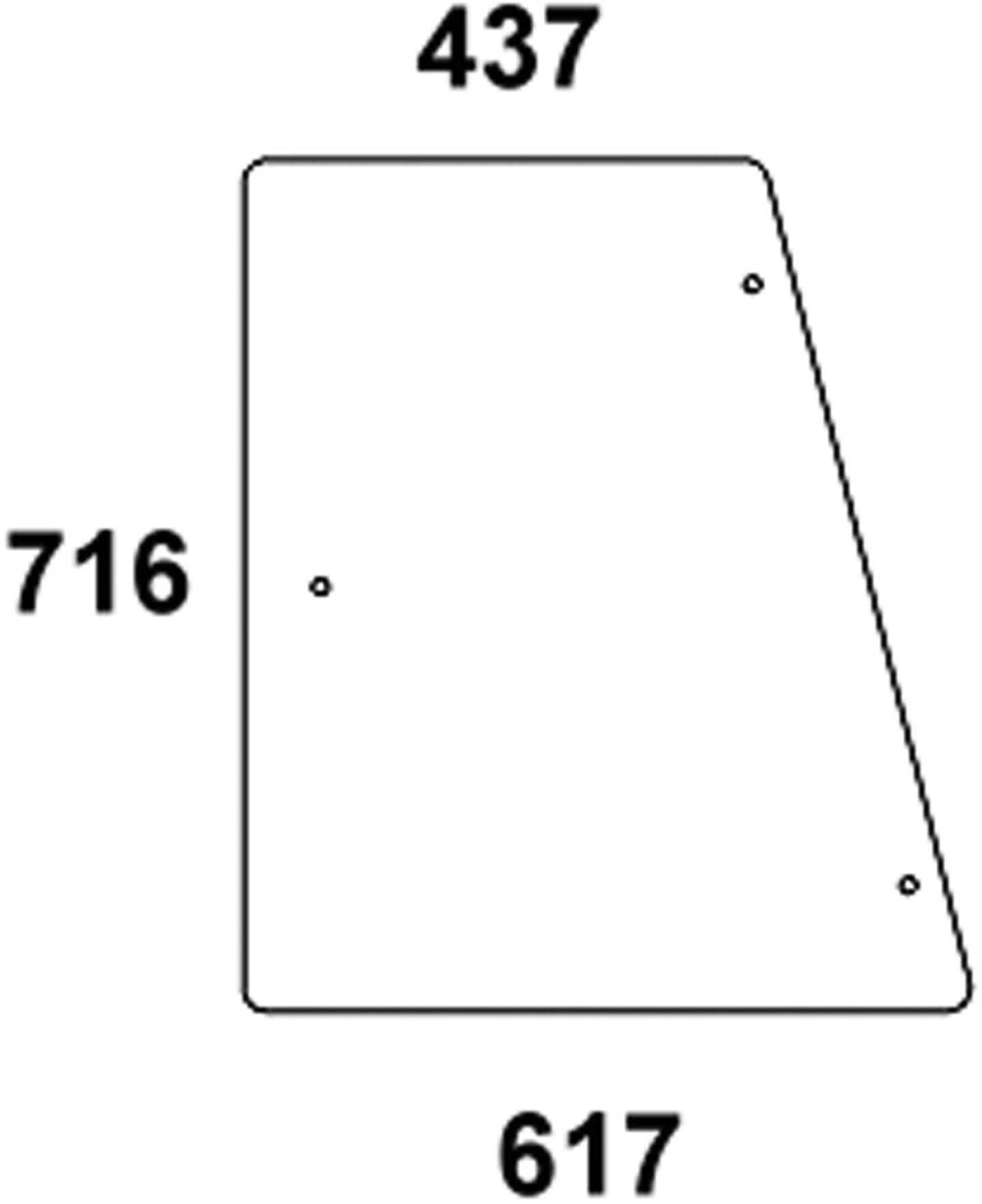 Seitenscheibe links/rechts, klar, für Traktor Case IH 3200, 4200