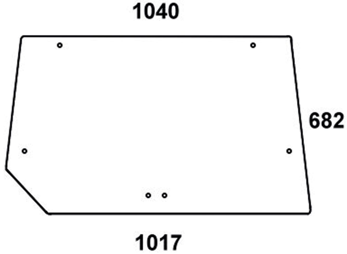 Heckscheibe klar, 2-Loch-Befestigung, für Traktor Case IH 3200, 4200 – Low Profile