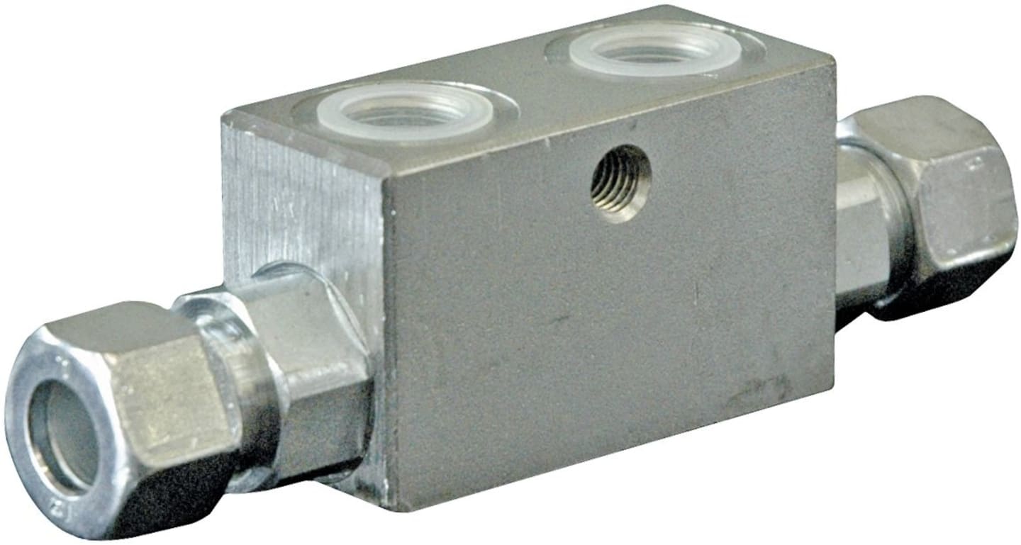 Sperrblock, M 8 IG; 3/8" IG, 350 bar, doppelwirkend, für hydraulische Oberlenker