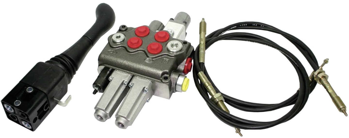 Einhebelsteuerventil dw/dw+S, 70 l/min, Einhebelsteuerung mit 2 Seilzügen 2.000 mm