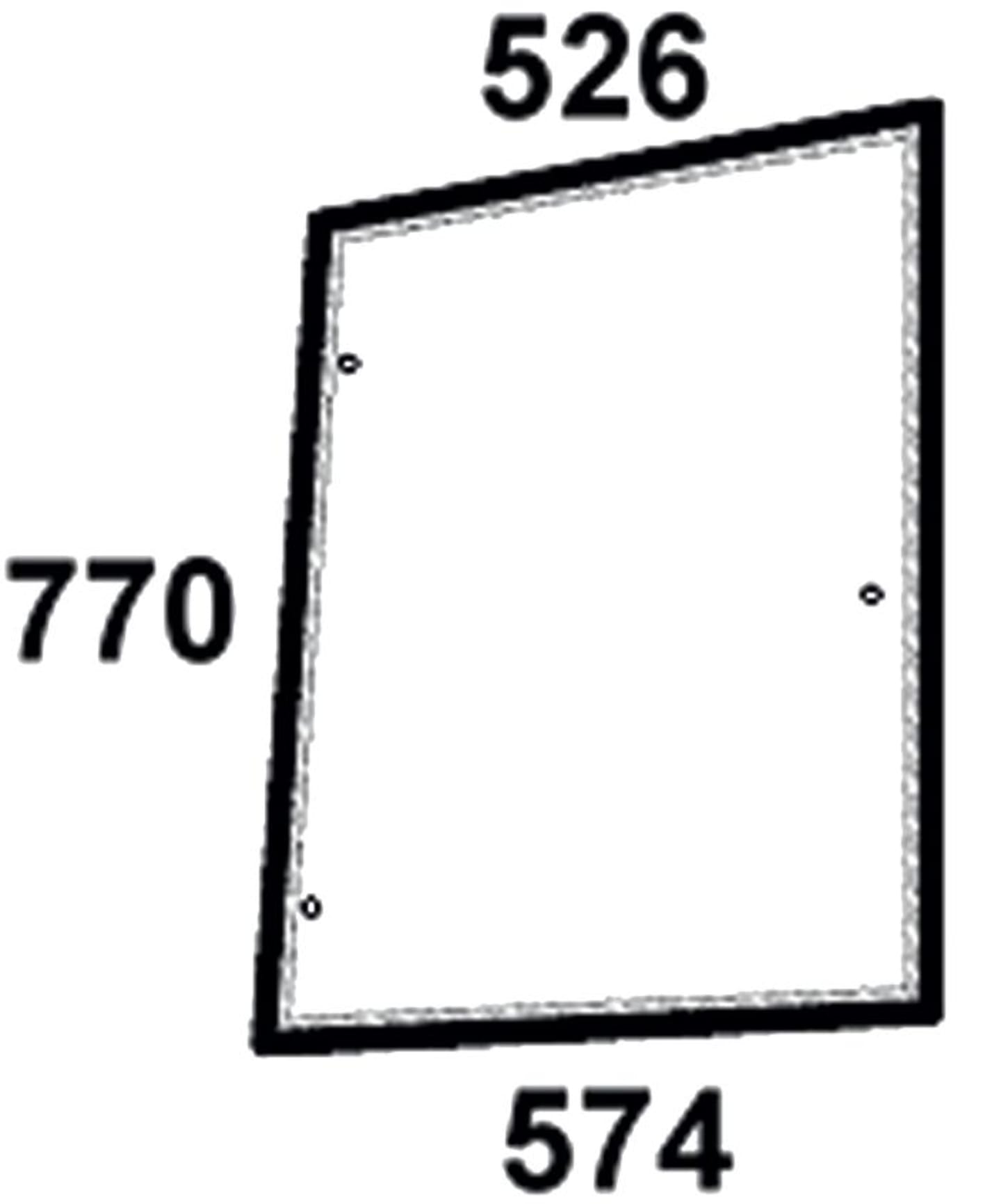 Seitenscheibe rechts, grün, Siebdruck, für Traktor Case IH JX; New Holland TDD
