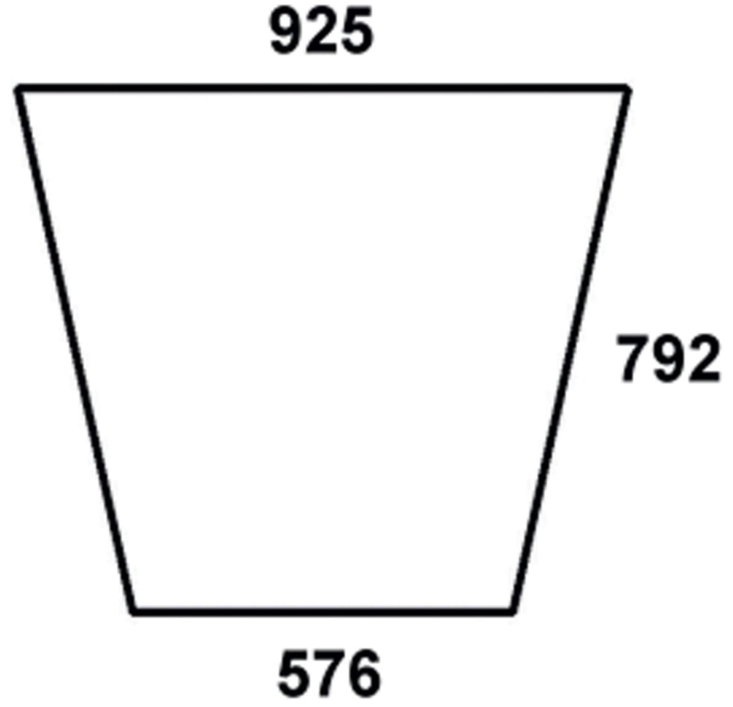 Frontscheibe klar, mittig, Breite 925 mm; 576 mm, für Traktor Fendt Farmer 100 – Peko