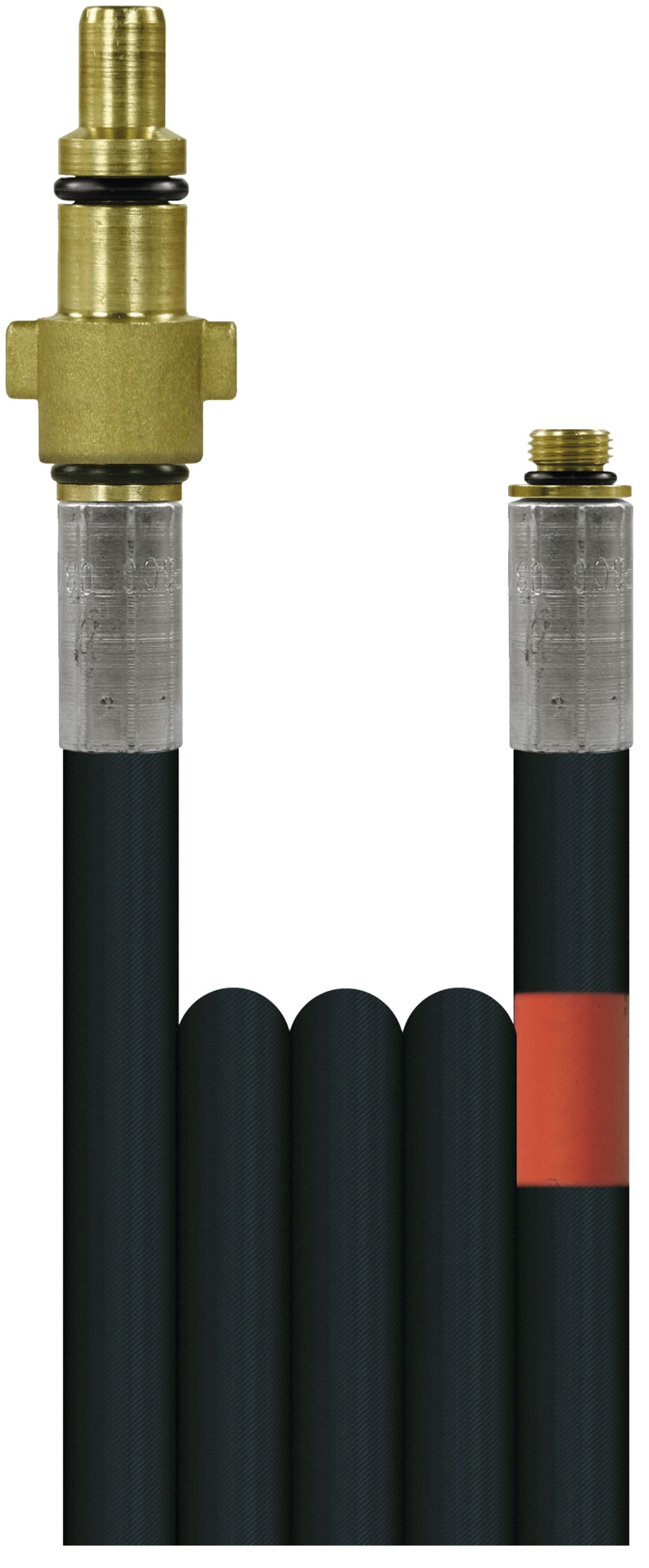 Rohrreinigungsschlauch "Flexy", NW DN 6, 300 bar, 10 m, Stecknippel KW Messing; 1/8" AG + O-Ring ohne Düse