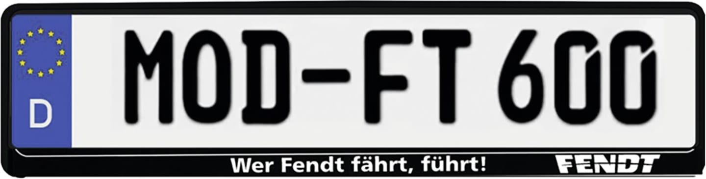 Fendt Kennzeichenhalter 520 x 115 mm, Aufdruck "Wer Fendt fährt, führt.", X991006375000