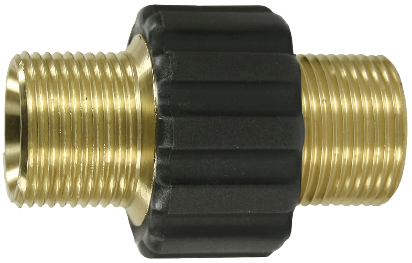 Gewindenippel M 22 x 1,5 AG, Messing, schwere Ausführung, mit Gummischutz