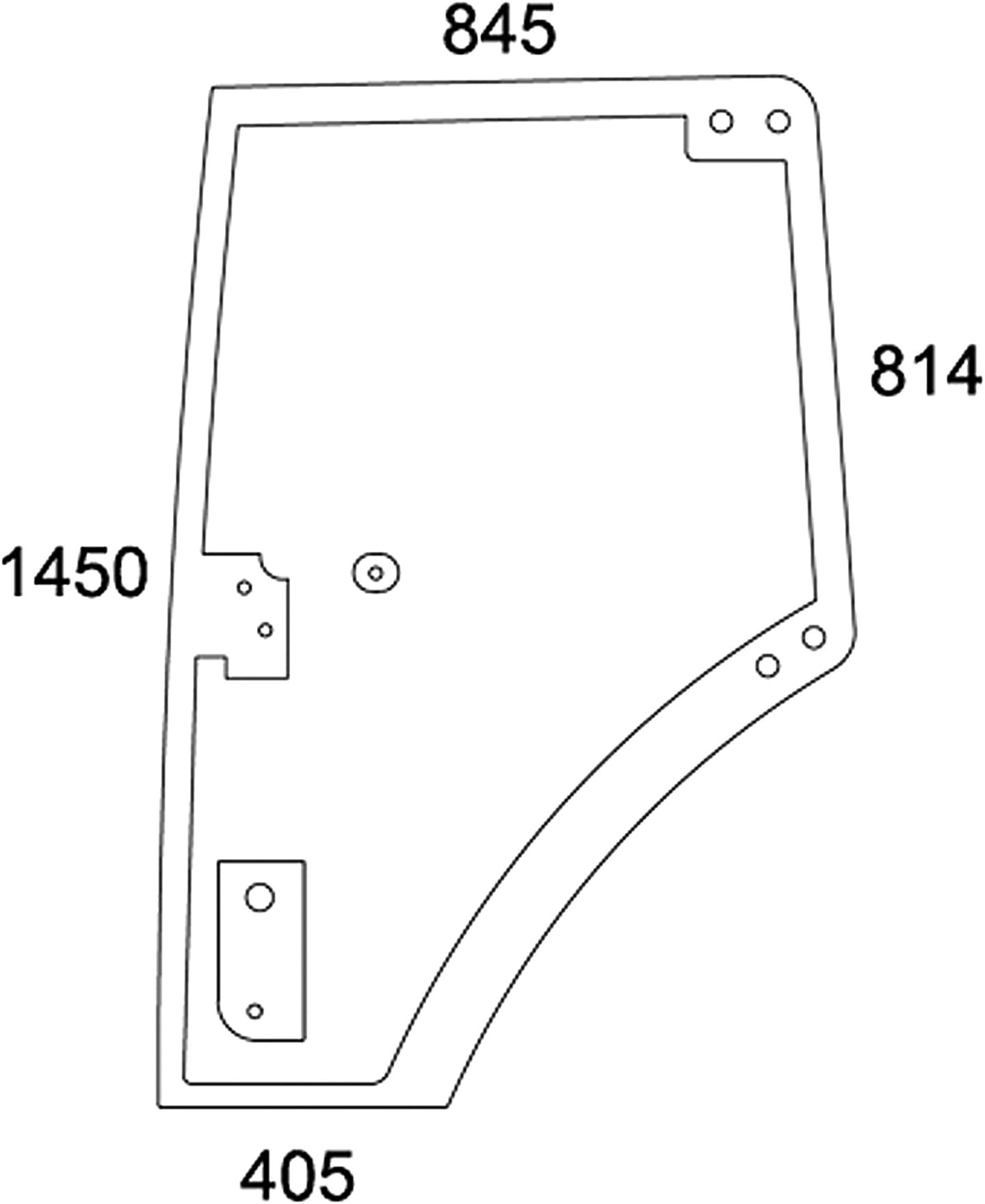 Türscheibe, grün, links, mit Siebdruck, für Fendt Vario 800, 900