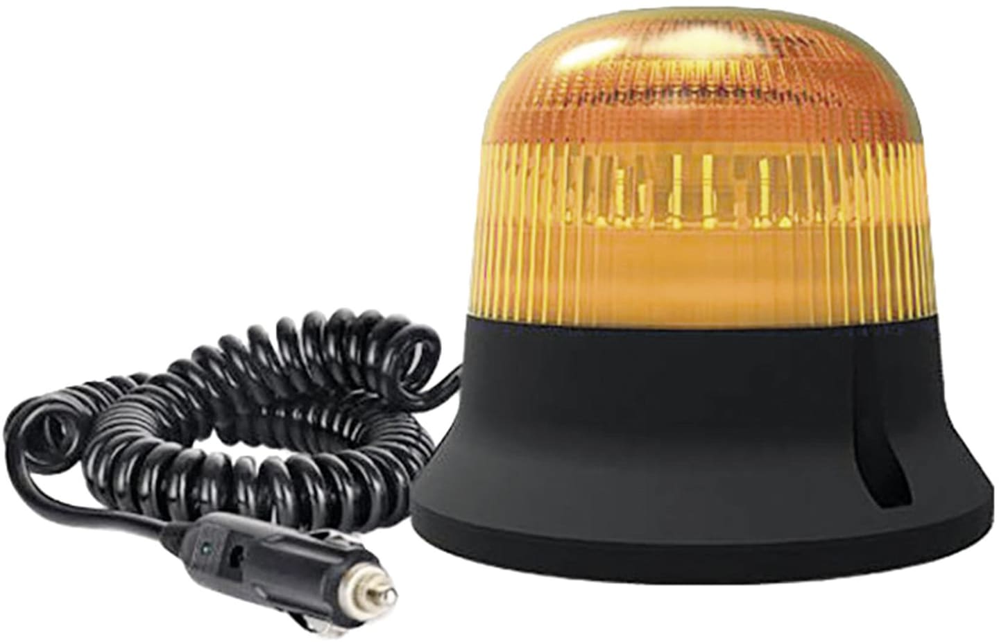 LED-Blitzleuchte, orange, 12 – 55 V, Magnethaftung, mit Verpolungsschutz, Spiralkabel mit Stecker für Zigarettenanzünder, 098 287 426