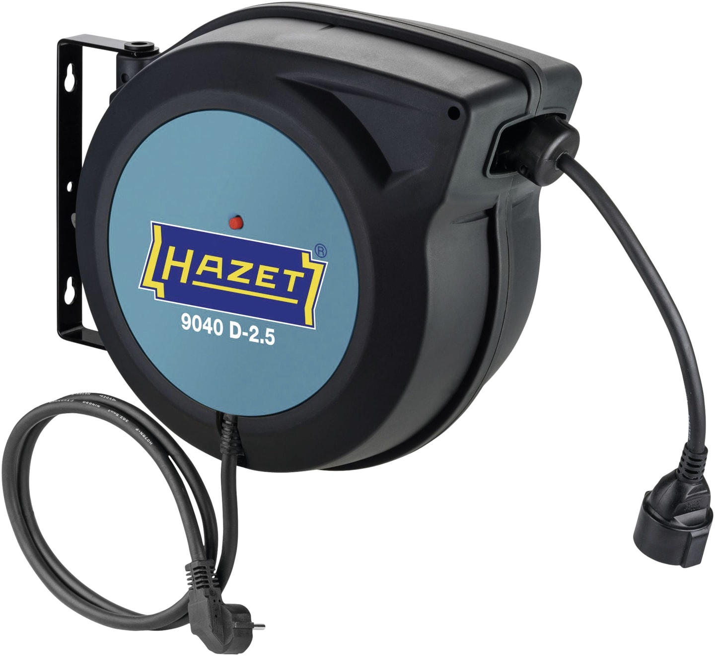 Hazet® Kabelaufroller 20 m, 230 V AC, selbstaufrollend, Wandmontage, 9040D-2.5