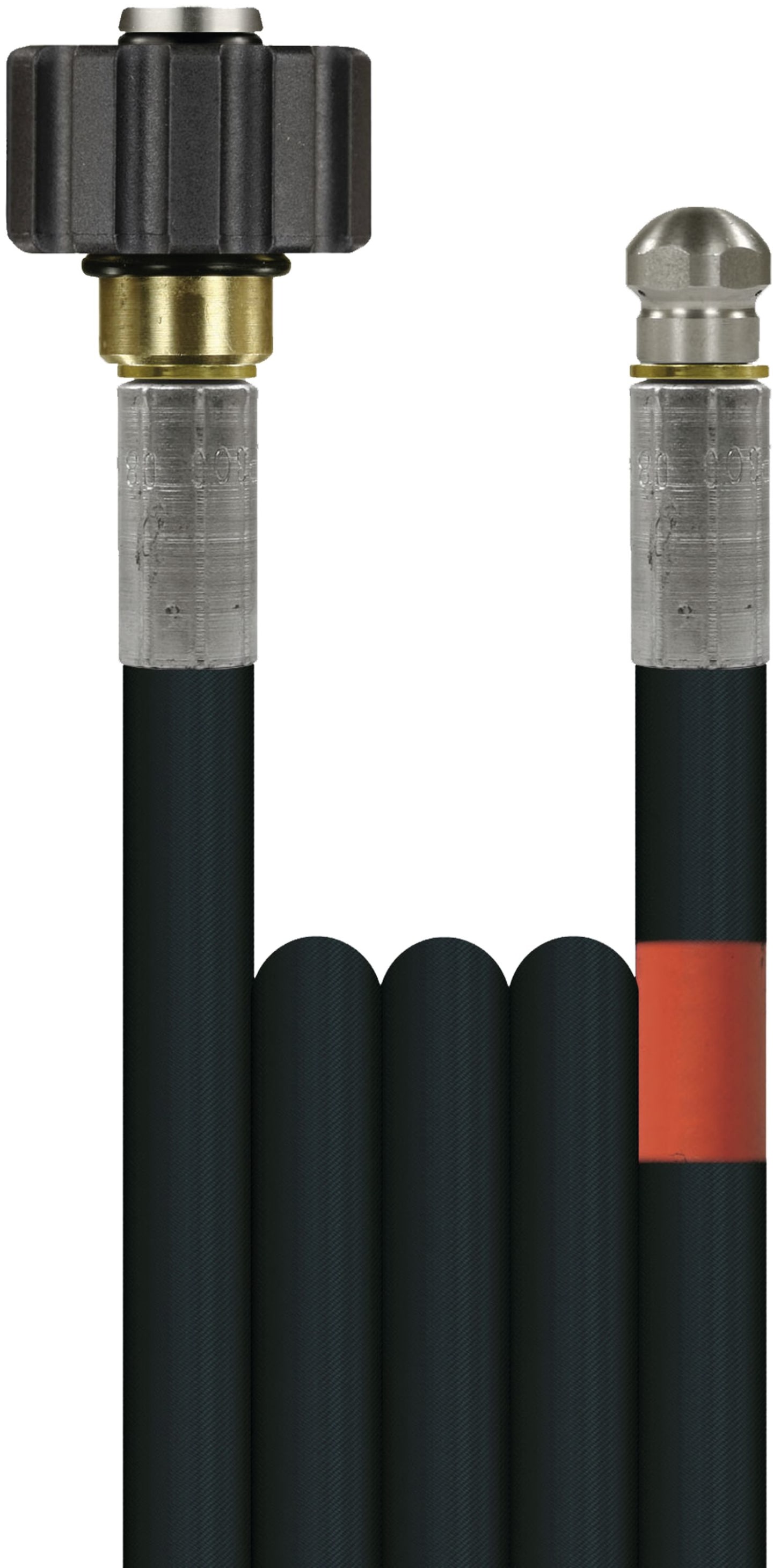 Rohrreinigungsschlauch "Flexy", NW DN 6, 300 bar, 15 m, Handverschraubung M 22 IG; 1/8" AG + O-Ring mit Düse
