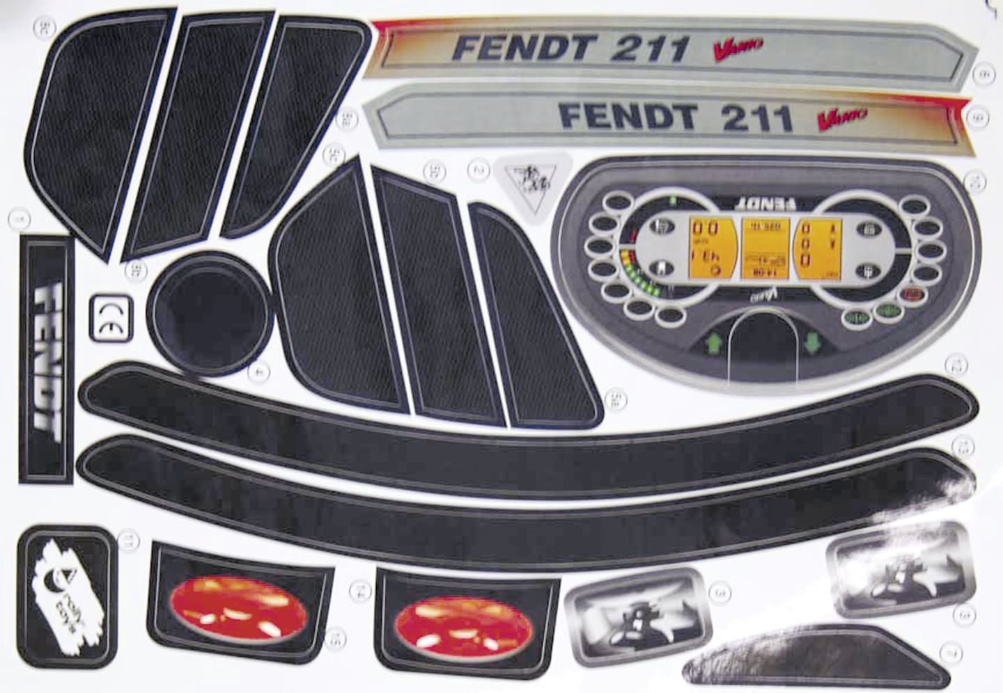 Rolly Toys® Aufkleber für Trettraktor Fendt 211 Vario, 105 000 200 00