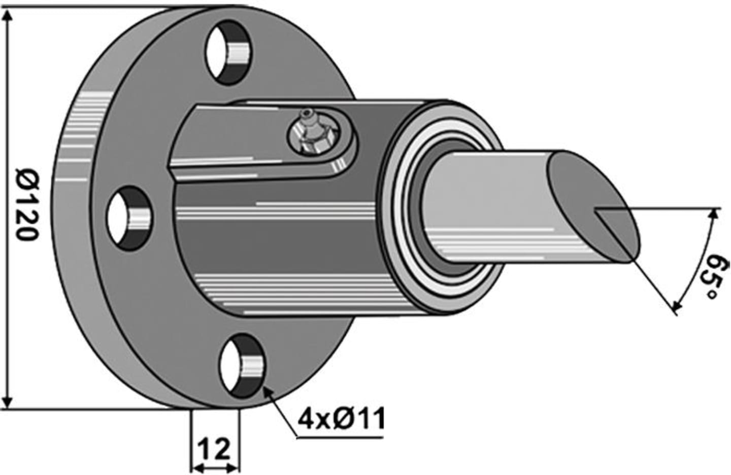 Industriehof® Scheibenlager Ø außen 120 mm, Lochkreis 100 mm, 31-2391