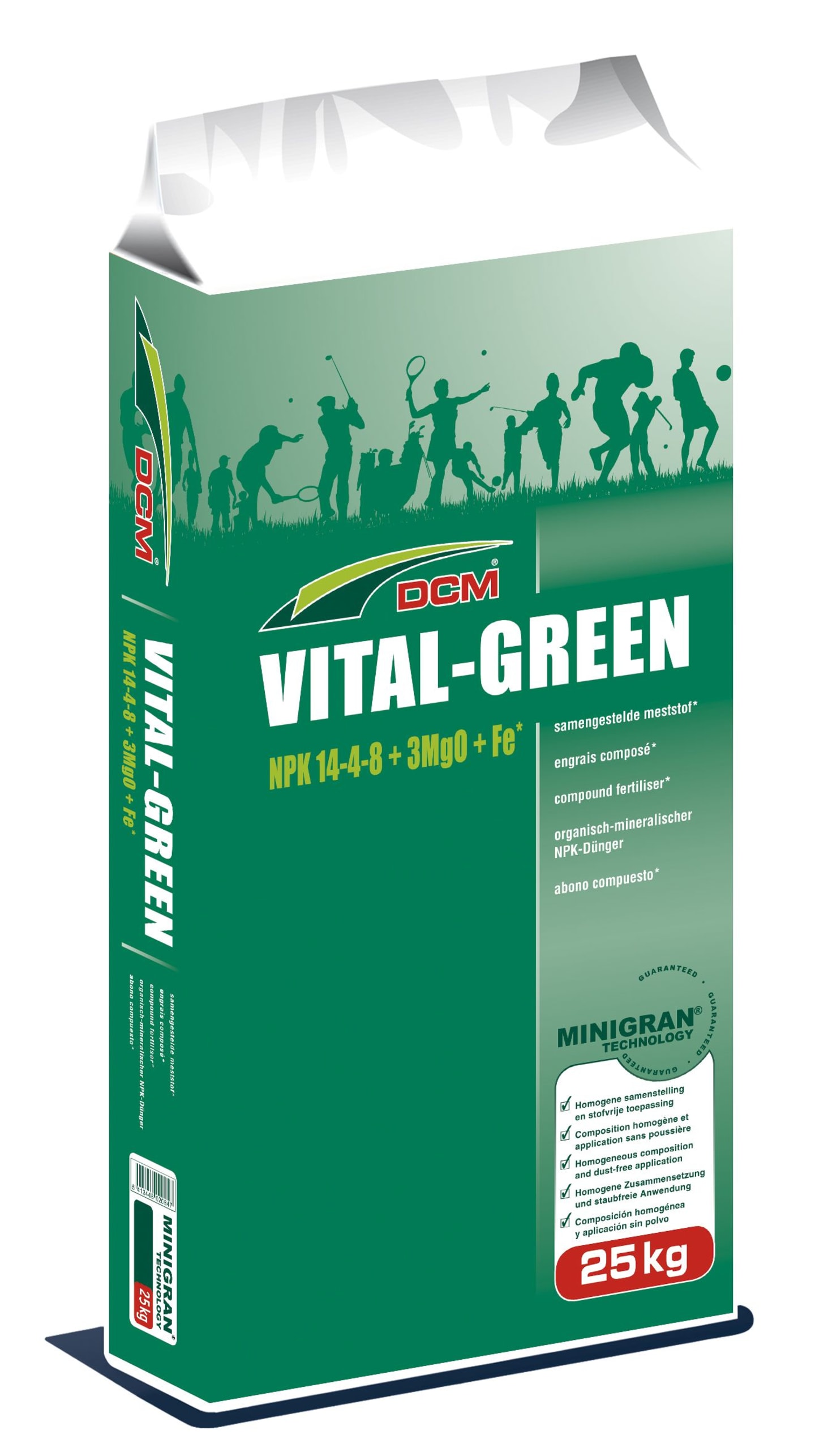 CUXIN DCM VITAL-GREEN NPK 14+5+9 für die Düngung von Sport- und Golfplätzen 25 kg Sack Granulat