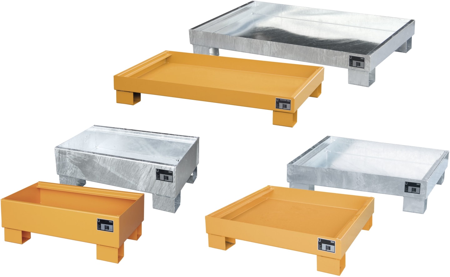 BAUER® SÜDLOHN Auffangwanne "AW 60" für Kleingebinde, ohne Gitterrost, lackiert; verzinkt