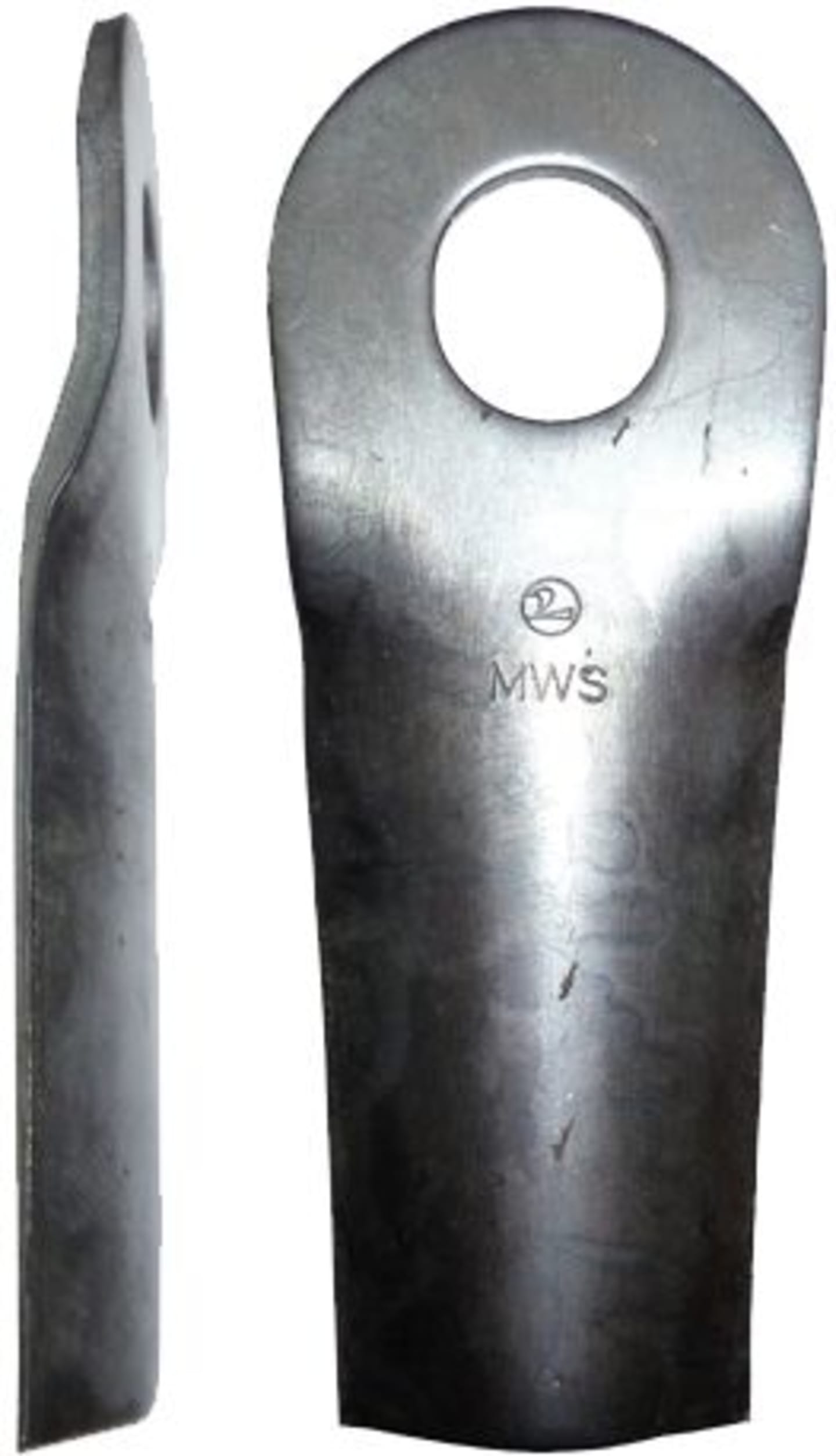 MWS Kreiselmäherklinge 129 x 50 x 4 mm links/rechts, gewölbt, für Mähwerk JF-Stoll, Kongskilde, 60-0133-12-01-7