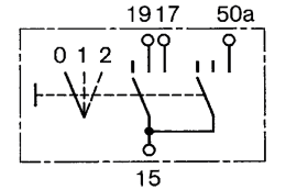Technische Zeichnung: Bosch Zündschloss, 2-stufig, Zugknopf, 4 x Schraubanschluss
