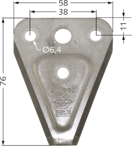 Produktbild: ESM Messerklinge 76 x 58 x 2,7 mm, glatt, für Doppelmesser-Mähbalken Busatis, ESM