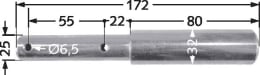 Technische Zeichnung: Oberlenker-Stufenbolzen Kat. 2, Kat. 3, Ø 25 mm, 32 mm, Länge 172 mm