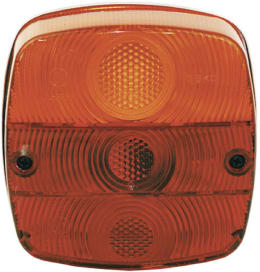 Produktbild: GEKA Lichtscheibe für Heckleuchte mit rot-orangen Segmenten und Befestigungslöchern