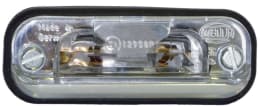 Produktbild: Hella® Kennzeichenleuchte hinten links/rechts, C5W, schwarz, silber, quadratisch, 83 x 31,6 x 25 mm