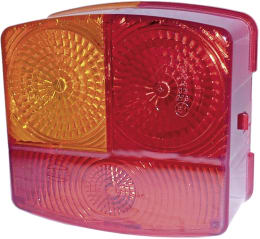 Produktbild: Hella® Lichtscheibe quadratisch für Schlussleuchte, rot-gelb-rot, 95 x 90 mm