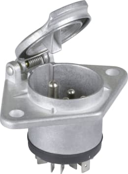 Produktbild: Herth + Buss Steckdose 7-polig, 24 V, Flachsteckanschluss 6,3 mm, Aluminium, ISO 1185 N-Typ