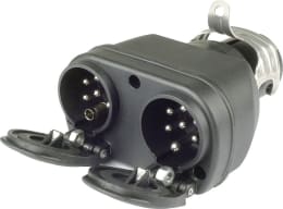 Produktbild: Herth + Buss Anhänger-Adapter 24 V Stecker 15-polig, Steckdose 7-polig N-Typ, Steckdose 7-polig S-Typ