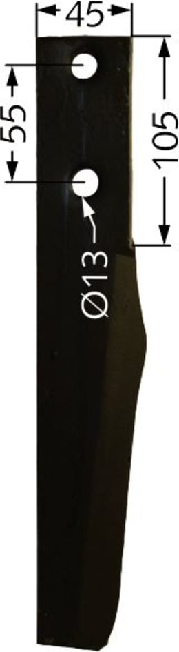 Technische Zeichnung: Industriehof® Kreiseleggenzinken 45 x 280 x 14 mm für Kreiselegge Breviglieri, Schmotzer