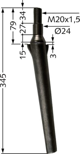 Technische Zeichnung: Industriehof® Kreiseleggenzinken 345 mm für Kreiselegge Celli, Perugini