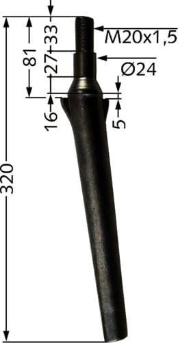 Technische Zeichnung: Industriehof® Kreiseleggenzinken 320 mm für Kreiselegge Celli, Perugini