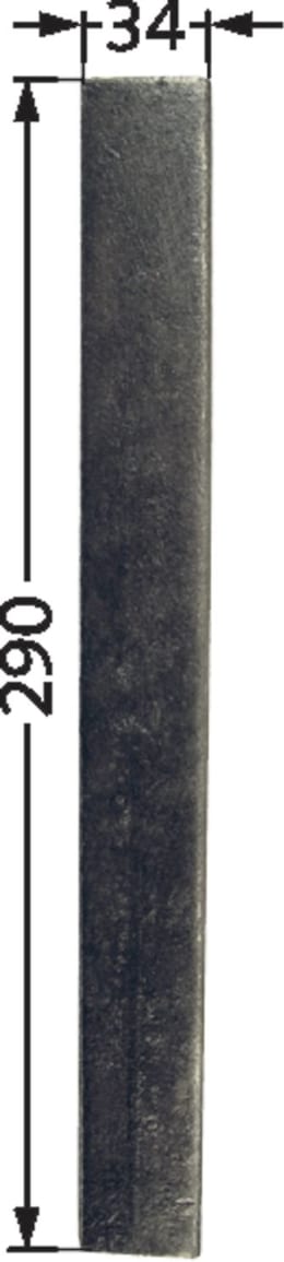 Technische Zeichnung: Industriehof® Kreiseleggenzinken 34 x 290 x 4/23 mm für Kreiselegge Carraro