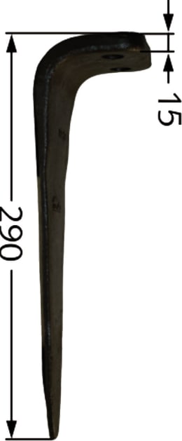 Technische Zeichnung: Industriehof® Kreiseleggenzinken 95 x 290 x 15 mm für Kreiselegge Morra