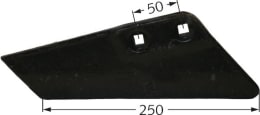 Technische Zeichnung: Scharflügel links/rechts 250 x 9,5 mm, für Grubber Köckerling, Rau, Vogel & Noot