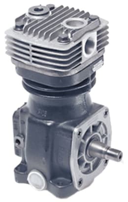 Produktbild: Wabco Kompressor HDR mit Kühlrippen, 1-Zylinder, seitlichem Antriebsflansch und Abtriebswelle