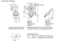 Technische Zeichnung: Wabco Bremskraftregler pneumatisch, Hebelart 1/2, Stellung A/B, Austauschteil