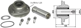 Set: Industriehof® Lagerung Ø Welle 30 mm, Lochkreis 80 mm, für Sechscheibe Kverneland