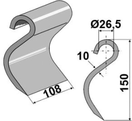 Produktbild: Industriehof® Schlegelmesser 150 x 108 x 10 mm, für Mulcher Mulcher Mulag