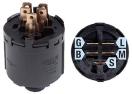 Produktbild: Zündschloss Indak Einbaumaß Ø 14,5 mm, 5 x Steckanschluss, 3 Positionen, für Rasentraktor Husqvarna