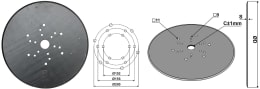 Technische Zeichnung: Industriehof® Hopfenscheibe gerade, 450 x 4 mm, LK 102 mm, 156 mm, 200 mm, ZB 78 mm, für Union