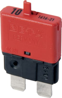 Produktbild: Herth + Buss Sicherungsautomat 10 A/32 V rot, B x H x T 20 x 34,9 x 6 mm, 50 295 902